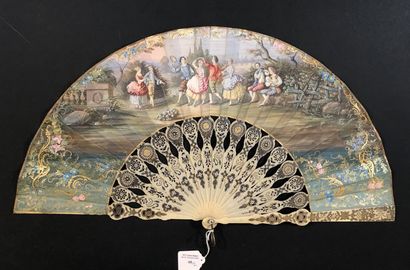 null Two fans, Europe, circa 1850
The leaves are made of lithographed paper; one...