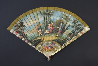 null The loves of Mars and Venus, Europe, ca. 1700 
Painted broken type fan of a...