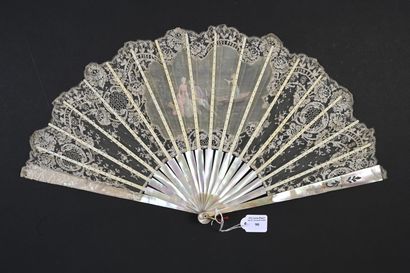 null By the Pond, Europe, circa 1900
Folded fan, the lace leaf enhanced with gold...