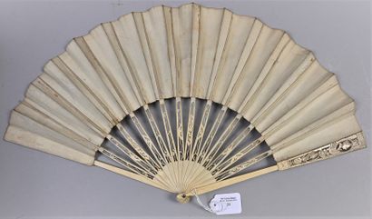 null Autumn fruits, Europe, circa 1770
Folded fan, the leaf in skin, mounted in English...