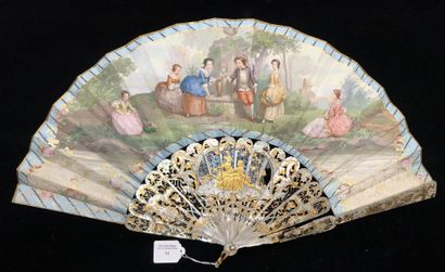 null Fountain, Europe, circa 1880
Folded fan, the paper sheet painted with gouache...