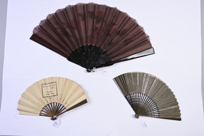 null Three fans, Europe, 19th-20th century
One, the leaf painted with flowers, and...