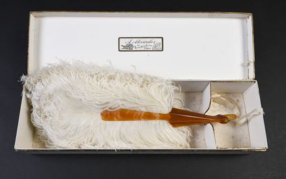 null Autruche blanche, Europe, vers 1890 
Éventail en plumes d'autruches blanches...