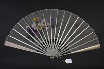 null Two fans, Europe, circa 1890
One, the leaf painted with lily of the valley and...