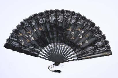 null Two fans, Europe, circa 1890
One, the leaf in gauze painted with flowers and...