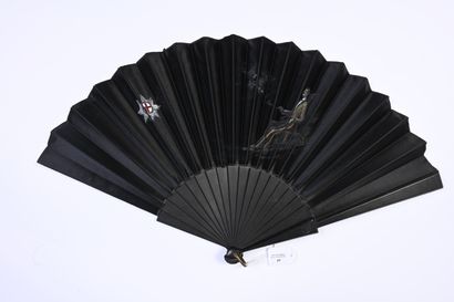 null Show jumping, Europe, ca. 1890
Folded fan, the black satin sheet painted with...
