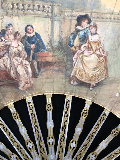 null Zaborowska, The Dance, Europe, ca. 1890-1900
Folded fan, the double sheet in...