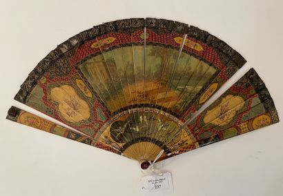 null Evening by the fire, Europe, circa 1900 
Fan of broken type in bone painted...
