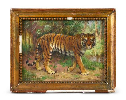 Georges Frédéric ROTIG (1873 - 1961) Le Tigre.
Huile sur panneau, signée et datée...