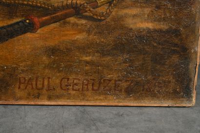 Paul Geruez (XIXe-XXe siècle) La soupe au chenil
Huile sur toile signée en bas à...