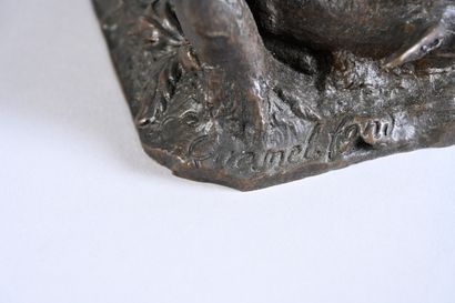 Poortman, Ecole fin XIXe début XXe Couple de gazelles
Bronze à patine brune, fonte...