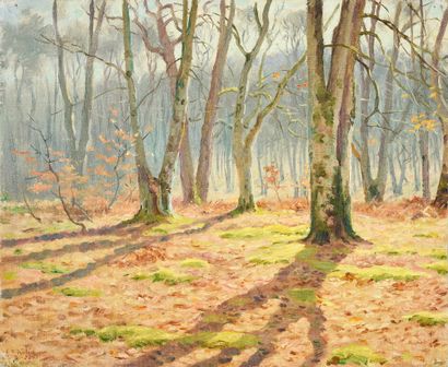 Georges Frédéric ROTIG (1873 - 1961) Vues de la forêt de Fontainebleau.
Deux huiles...