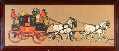 Cecil ALDIN (1870-1935) The Glasgow & the Liverpool coach
Pair of lithographs in...