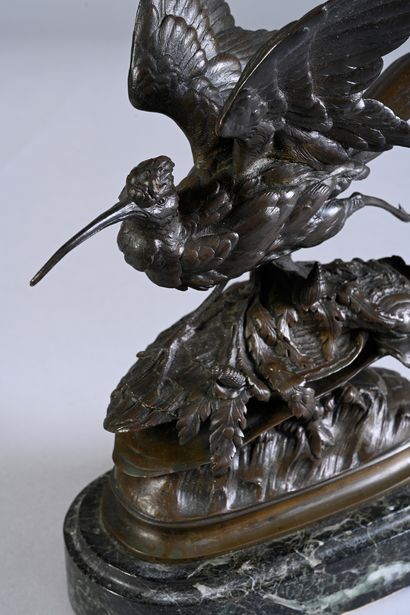 Alphonse Alexandre Arson (1822-1895) Snipe of the marshes
Bronze with brown patina,...