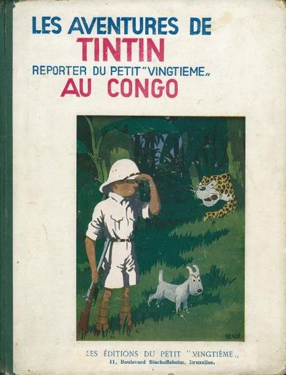 HERGÉ TINTIN 02. TINTIN AU CONGO. P2. Edition originale Petit Vingtième. Dos vert....