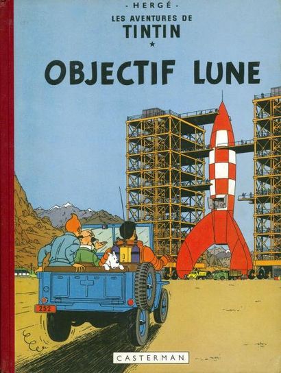 HERGÉ TINTIN 16. OBJECTIF LUNE. B8. EOB 1953. Edition originale belge. Album à l'état...