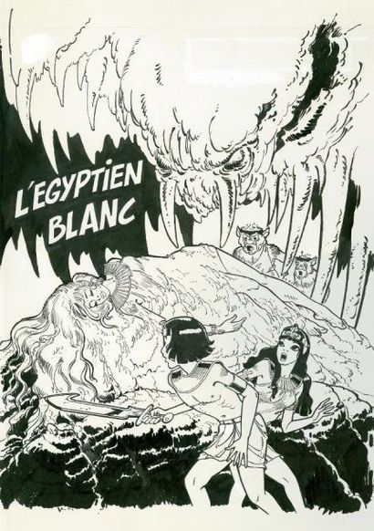 De Gieter Lucien PAPYRUS 05. L'ÉGYPTIEN BLANC. Illustration de couverture pour la...