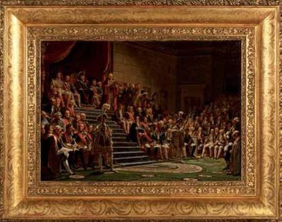 VINCHON Auguste (1789-1865) Le roi Louis XVIII, présidant l'ouverture de la session...