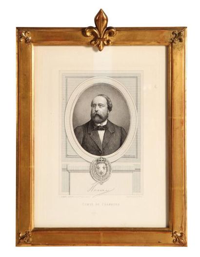 null Henry, comte de Chambord. Portrait lithographie de Metmacher, imprimerie Ch....