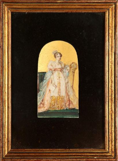Ecole française du XIXe siècle Marie-Amélie, reine des Français (1782-1866). Miniature...