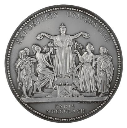 null Napoléon, prince impérial. Belle médaille en argent, signée Barre, datée 1869,...