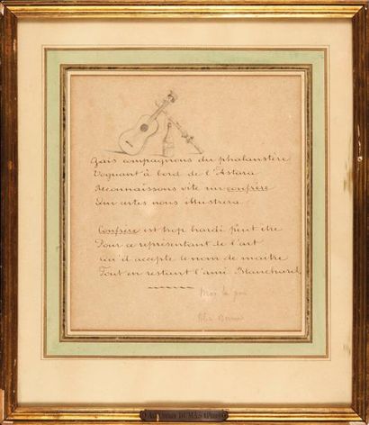 DUMAS Alexandre père (1802-1870) Poème signé «Moi le père, Alexandre Dumas», 1 p....