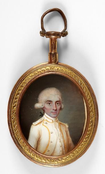 Ecole française de la fin du XVIIIe siècle Portrait d'un gentilhomme en uniforme...