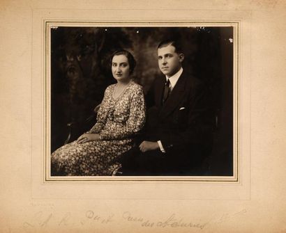 Espagne Comte et comtesse de Barcelone, parents du roi Juan Carlos d'Espagne. Portrait...