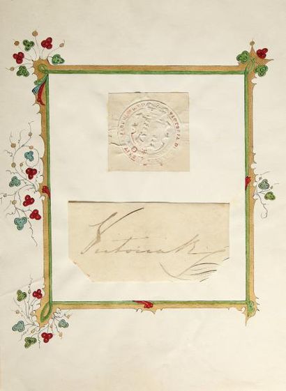 Grande-Bretagne Reine Victoria. Signature autographe de la souveraine, à l'encre...