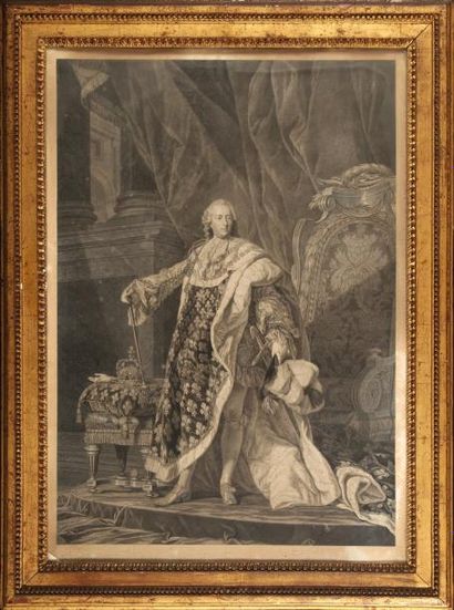 null Louis XV, roi de France. Gravure de L. J. Cathelain, d'après le portrait de...
