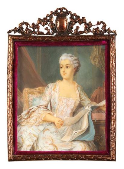 null Marquise de Pompadour, née Jeanne-Antoinette Poisson (1721-1764). Portrait miniature...