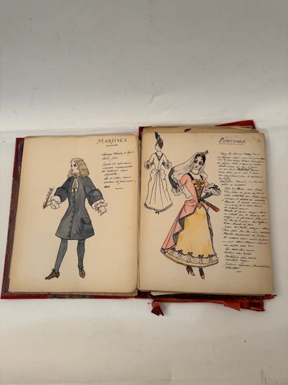 null Réunion de maquettes de costumes pour le spectacle, fin du XIXe-début du XXe...