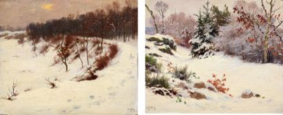 Georges Frédéric RÖTIG (1873-1961) Deux études de paysages Aquarelles signées l'une...