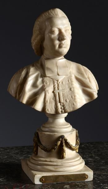null Buste en marbre blanc, figurant César Guillaume de La Luzerne. Evesque Duc de...