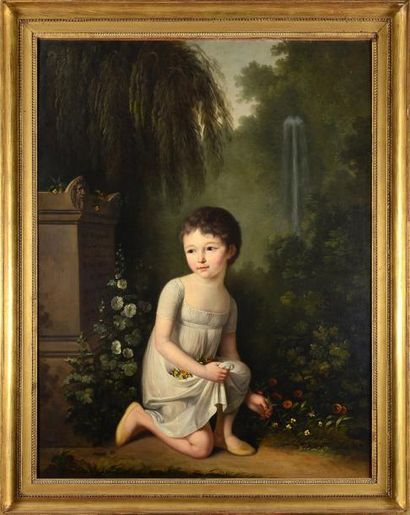 Nicolas Van GORP (1756 - 1819) Portait de Nicolas de Villeneuve, enfant Huile sur...