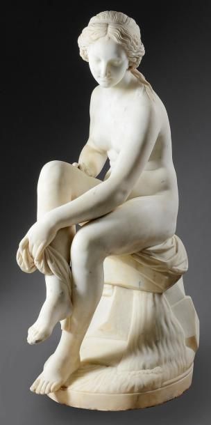 Ecole française XIXe siècle dans le goût de Pradier  Sculpture en marbre de carrare...