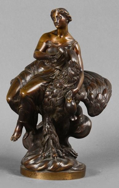Eutrope BOURET (1833 - 1906) d'après Ebée et Jupiter. Bronze à patine médaille. H:...