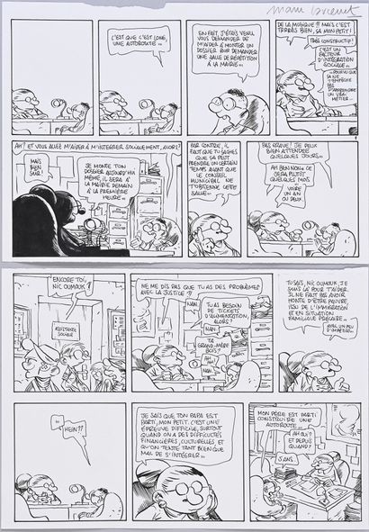 null LARCENET, Manu (né en 1969) 
Nic Oumouk.
Planche originale en deux parties....