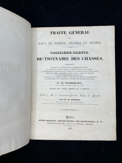 BAUDRILLART (Jacques). Dictionnaire des chasses...