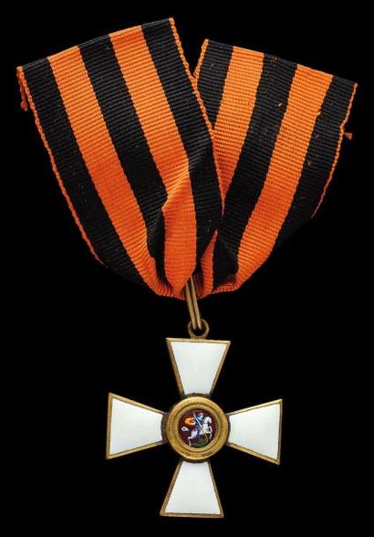 null Croix de l'Ordre de Saint-Georges, modèle de 4ème classe, en métal doré et émaux,...