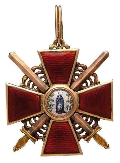 null Croix de l'Ordre de Sainte-Anne, modèle de 3ème classe, à titre militaire, en...