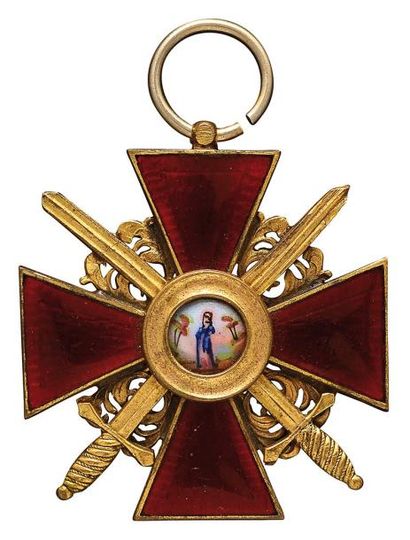 null Croix de l'Ordre de Sainte-Anne, modèle de 3ème classe, à titre militaire, en...