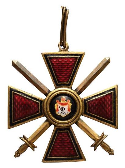 null Croix de l'Ordre de Saint-Wladimir, modèle de 3ème classe, à titre militaire,...