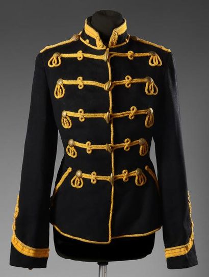 Ecole impériale de Cavalerie Veste d'uniforme d'officier, en drap de laine noire,...