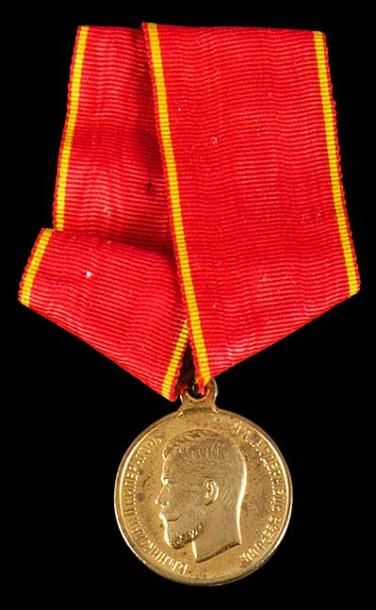 null Médaille en bronze pour le zèle (mérite), avec ruban aux couleurs de l'ordre...