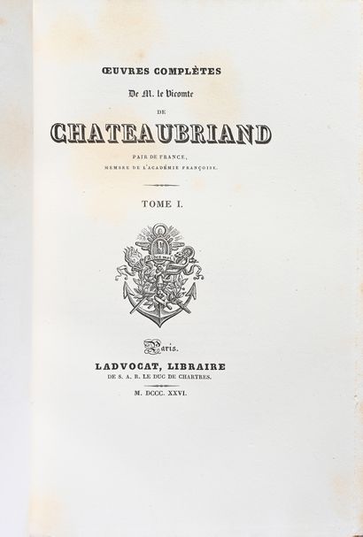 CHATEAUBRIAND, François Auguste René, vicomte de Œuvres complètes
Paris, Ladvocat,...