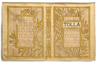 null Tolla, couverture en velours façonné d'après A. Giraldon, vers 1889, décor de...