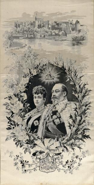 null Le roi Edouard VII et son épouse la reine Alexandra, Saint-Etienne, vers 1902,...