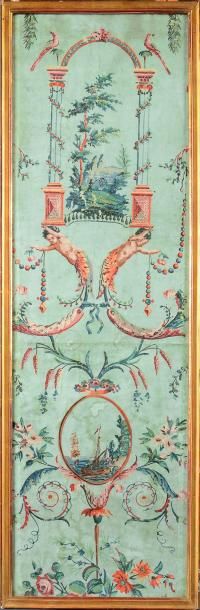 null Document d'un panneau en arabesques, vers 1785, impression à la planche en 10...