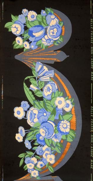 null Belle France, papier peint d'André Mare, 1927, édité par la Compagnie des Arts...